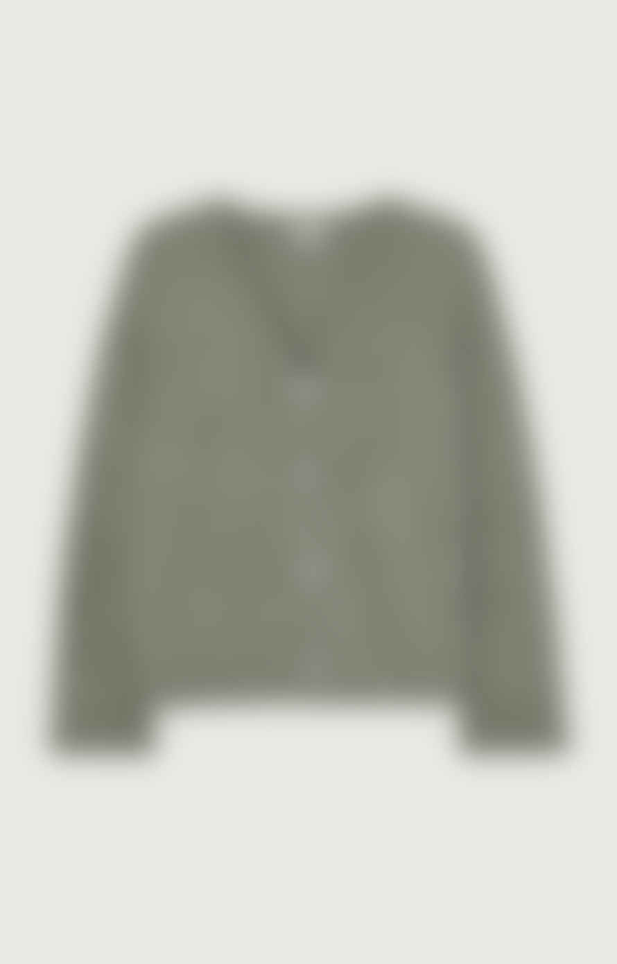American Vintage East Button-up Cardigan - Green-grey Melange