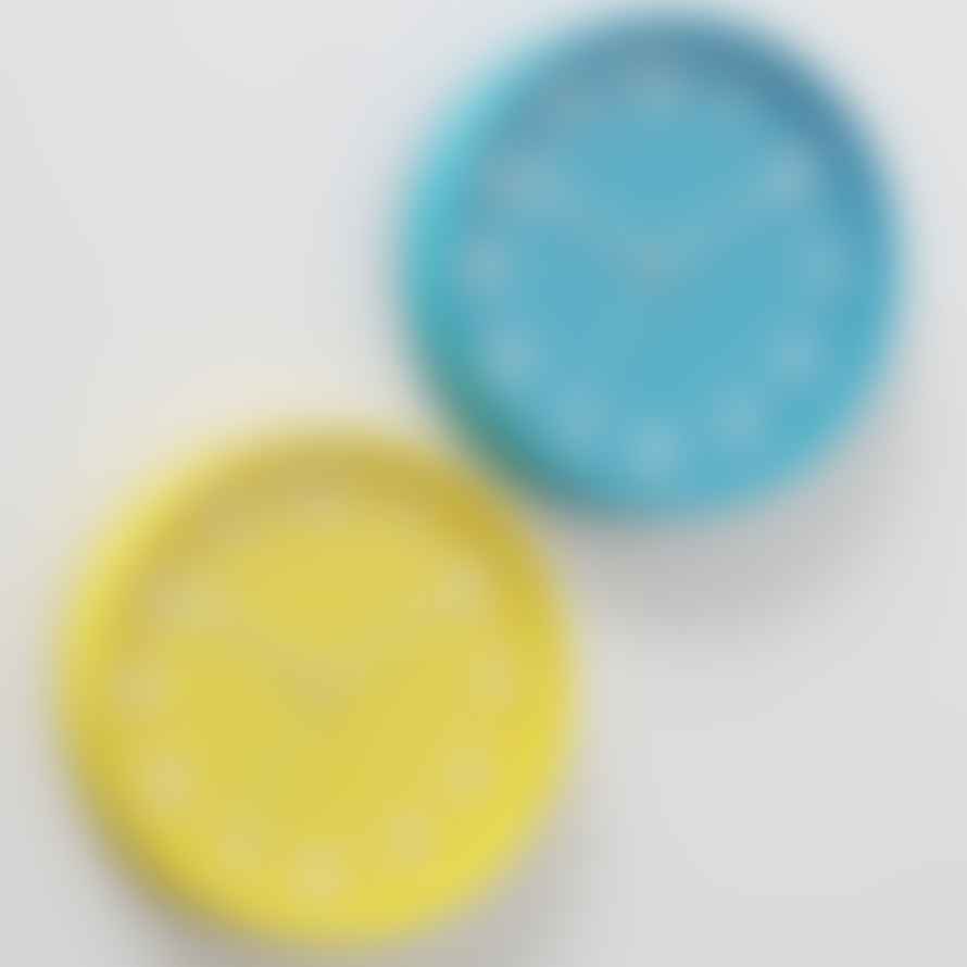 &Quirky Turquoise or Yellow Colora Wall Clock 