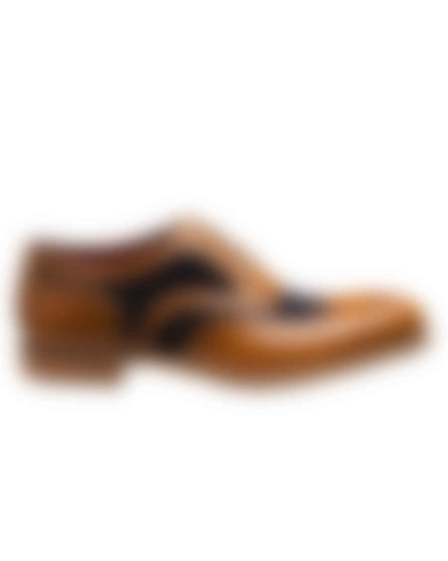 Loake Kerridge Chelsea Brogue Shoes - Tan / Navy Suede