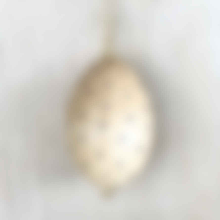 East of India Wooden Hanging Egg with Dotty Pattern