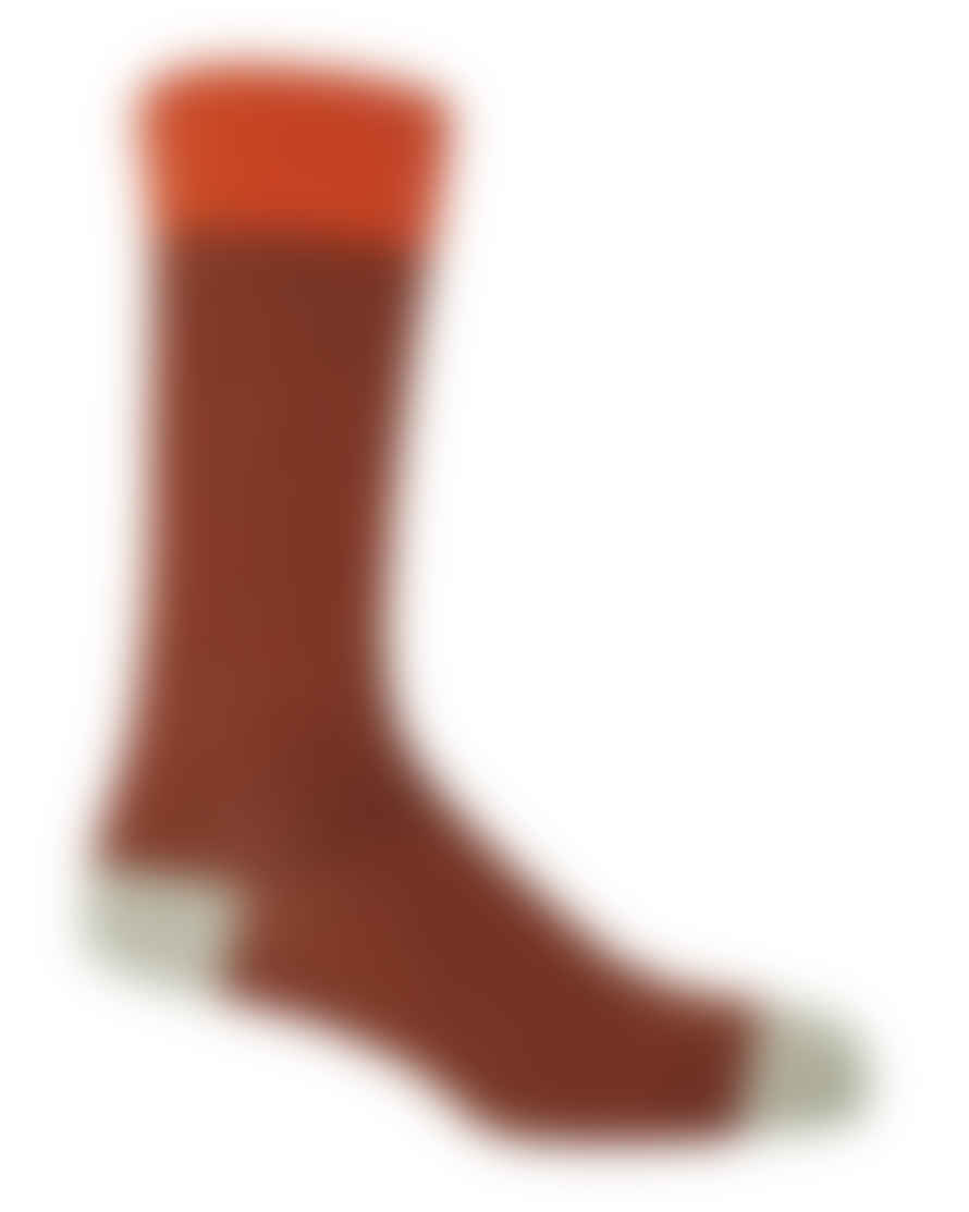 Peper Harow Chevron Design Cotton Socks - Orange