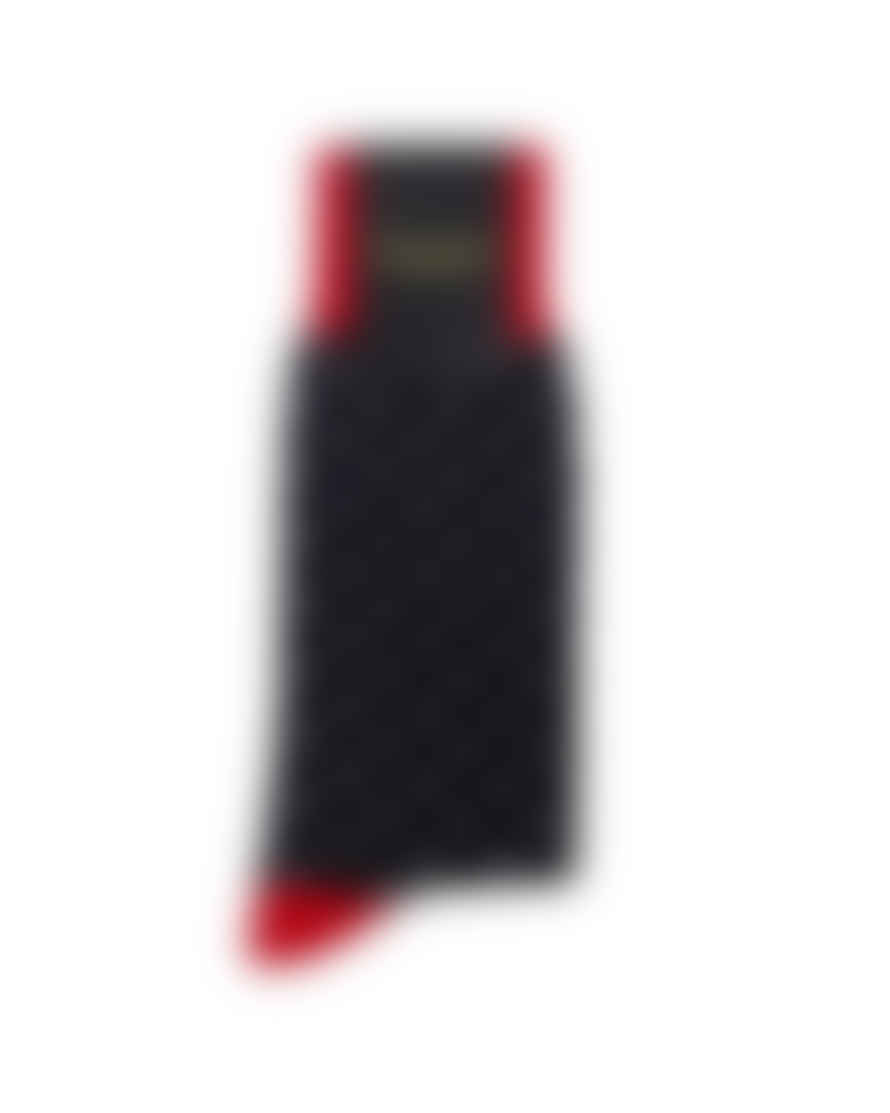 Peper Harow Polka Dot Cotton Socks - Black / Red