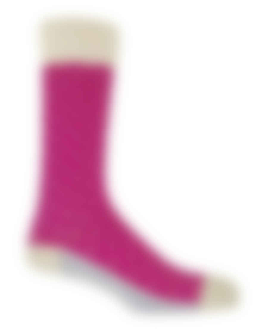 Peper Harow Polka Dot Cotton Socks - Fuchsia Pink / Cream