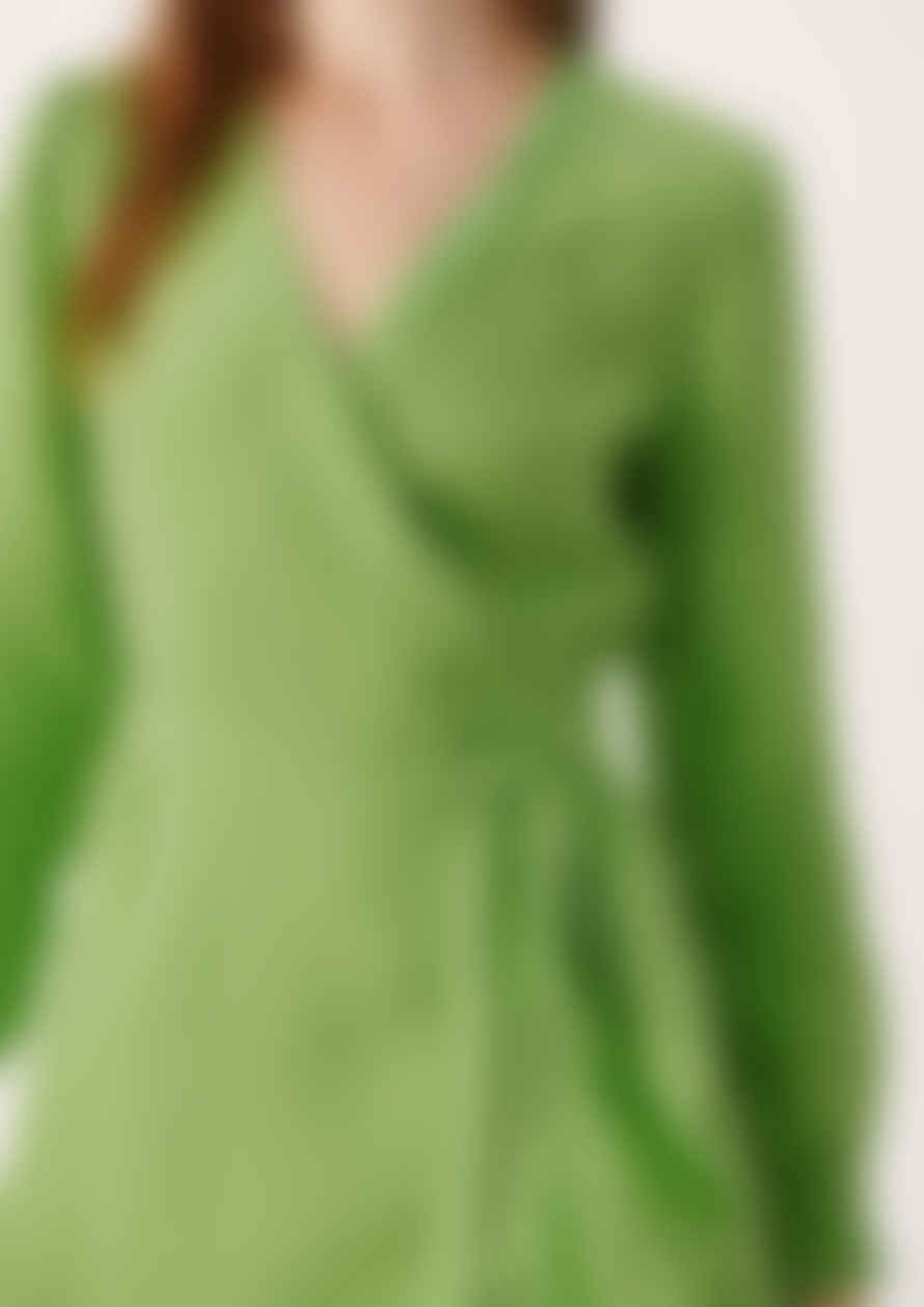 Part Two Sol Linen Wrap Dress Green