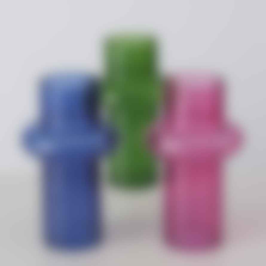 &Quirky Colour Pop Cassy Organic Shaped Glass Vase : Blue, Green or Pink