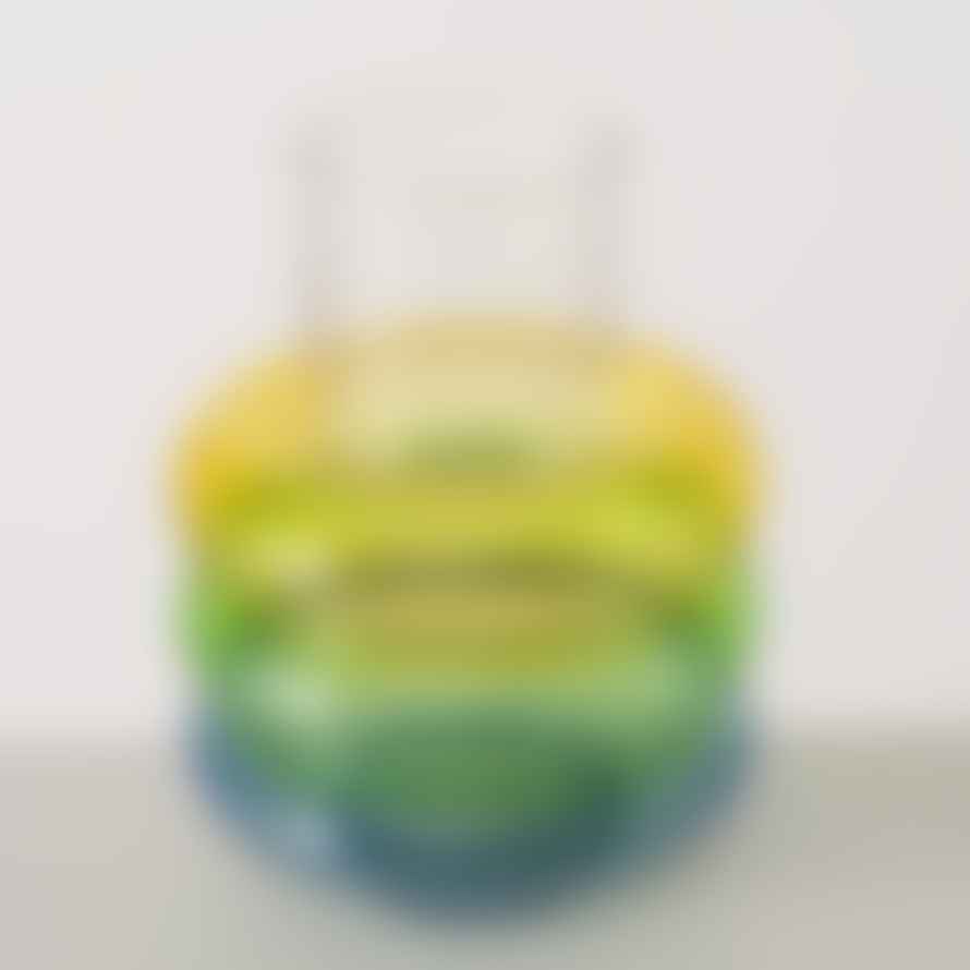 &Quirky Colour Pop Glass Rainbow Bubble Vase : Blue Base or Pink Base