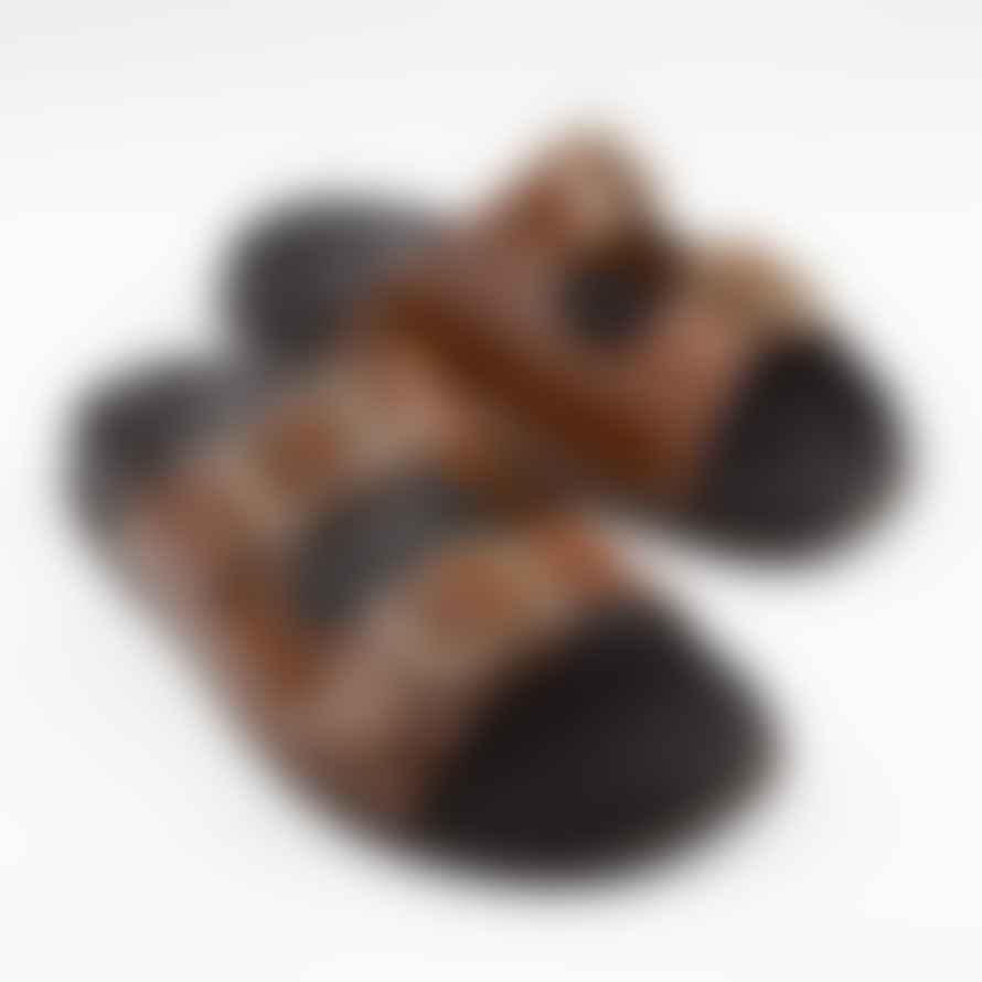 Thera's Cognac Double Strap Sandals 2353