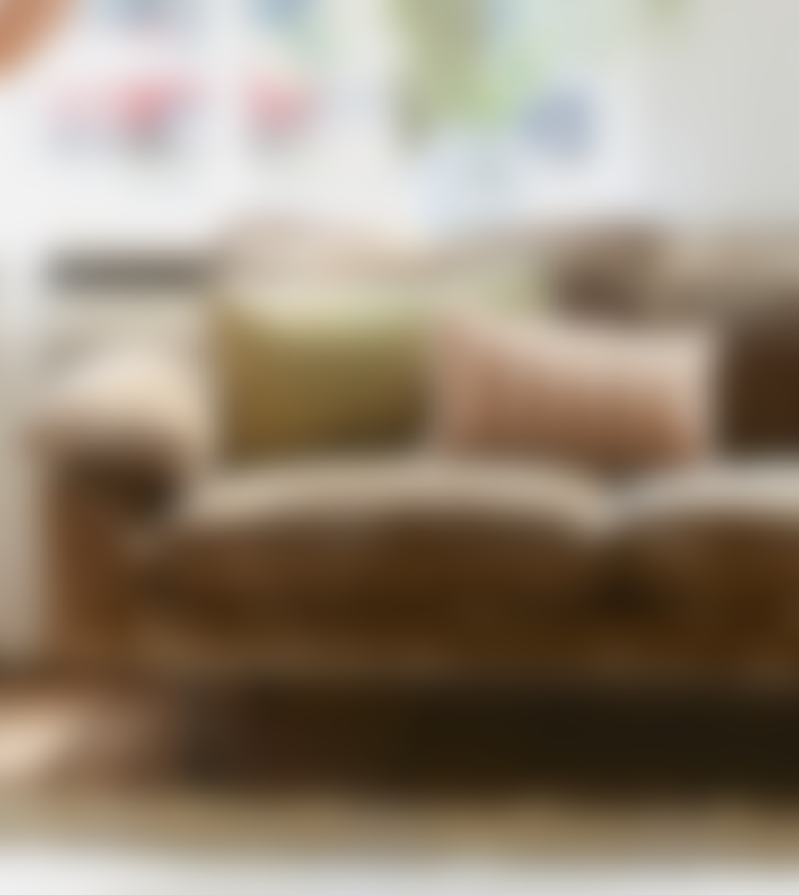 HK Living Striped Velvet Brown/Natural Cushion 30x50
