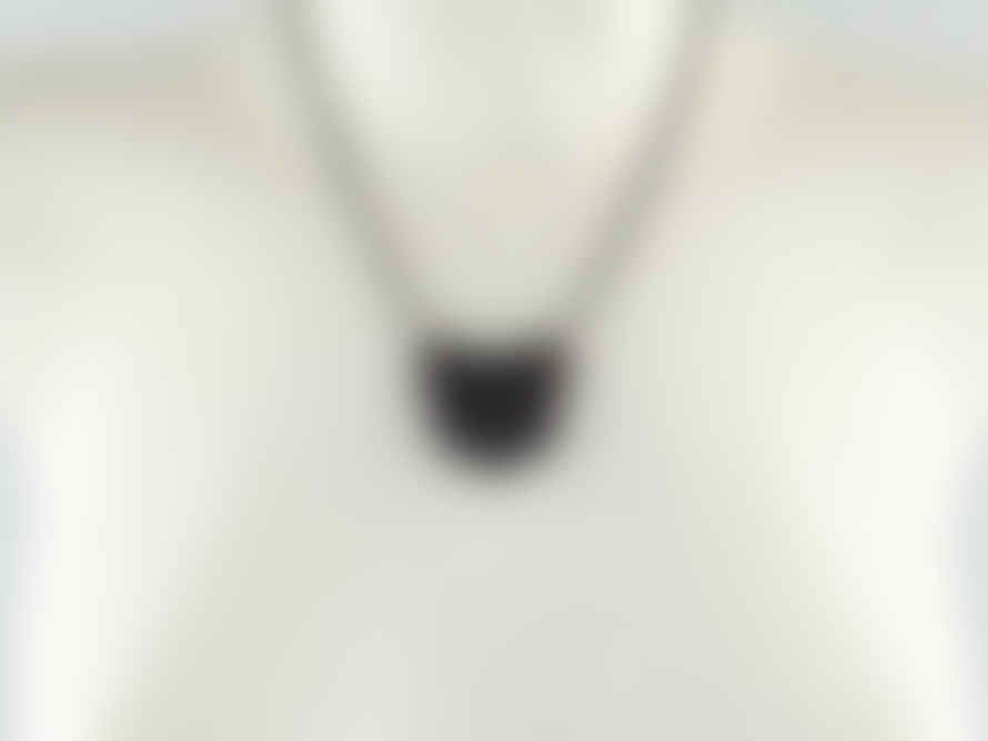 Sstutter Black Cat Head Necklace - Monstera