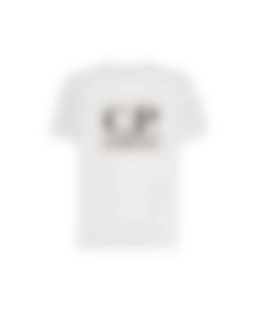 C.P. Company Gauze White 30 and 1 Jersey Large Graphic Logo T Shirt 