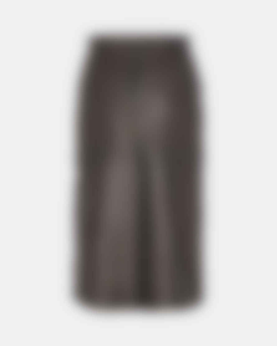 SOFIE SCHNOOR Leather Midi Skirt - Black