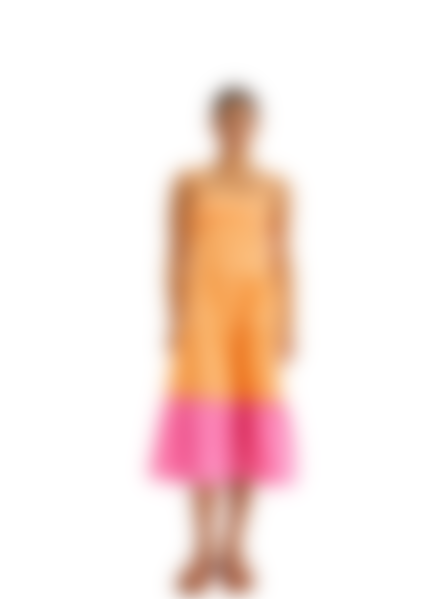 Compania Fantastica Strap Dress In Block Orange & Pink