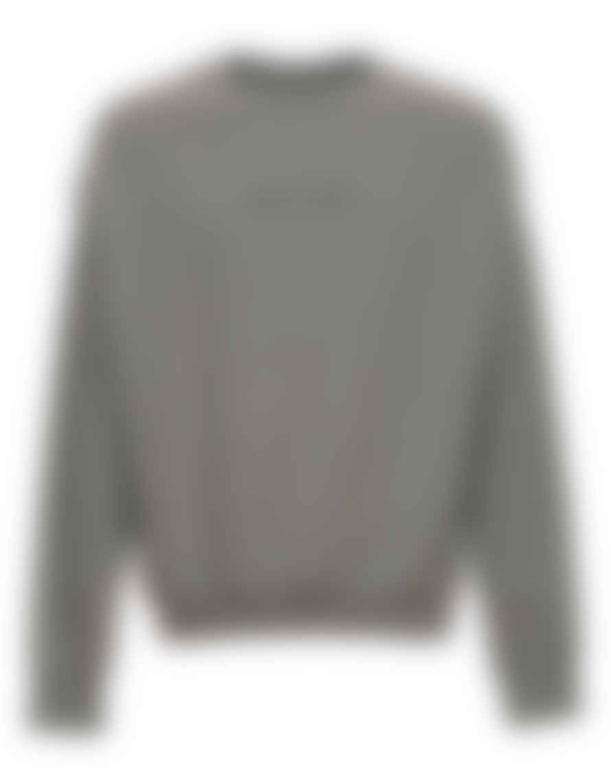 Family First Sweatshirt For Man Crewneck Box Logo Grey