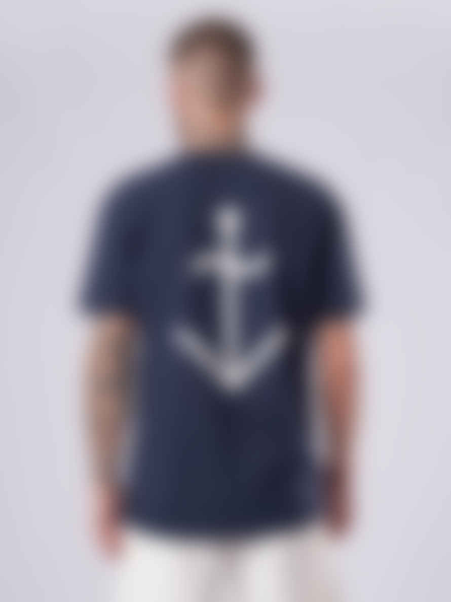 La Paz Dark Navy/ecru Embroidered Logo Dantas T Shirt