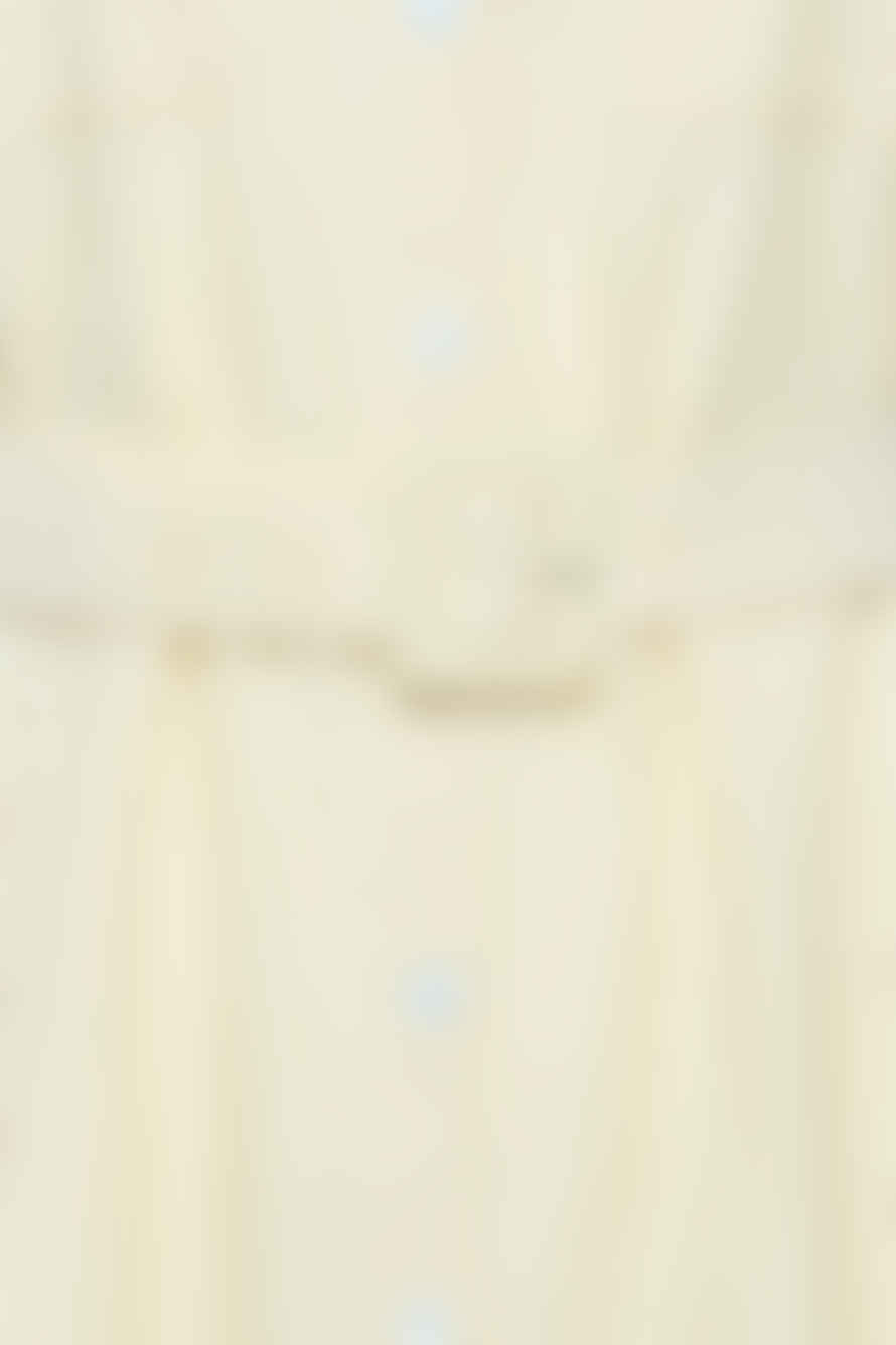 ICHI Button Down Dress In French Vanilla Stripe