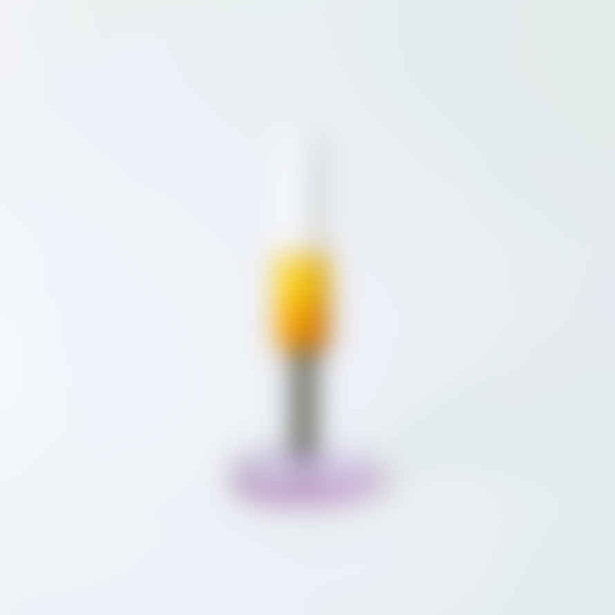 Block Design Duo Tone Glass Candlestick