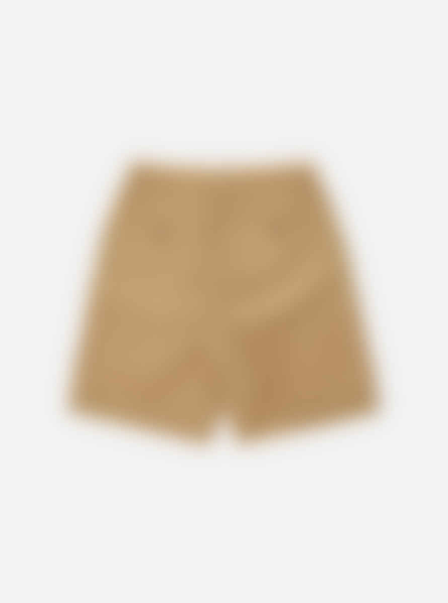 Universal Works Pleated Track Short In Sand Recycled Nylon Tech