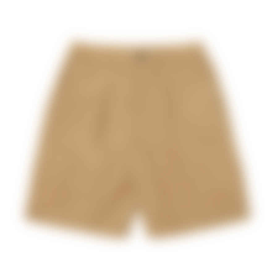 Universal Works Pleated Track Short In Sand Recycled Nylon Tech