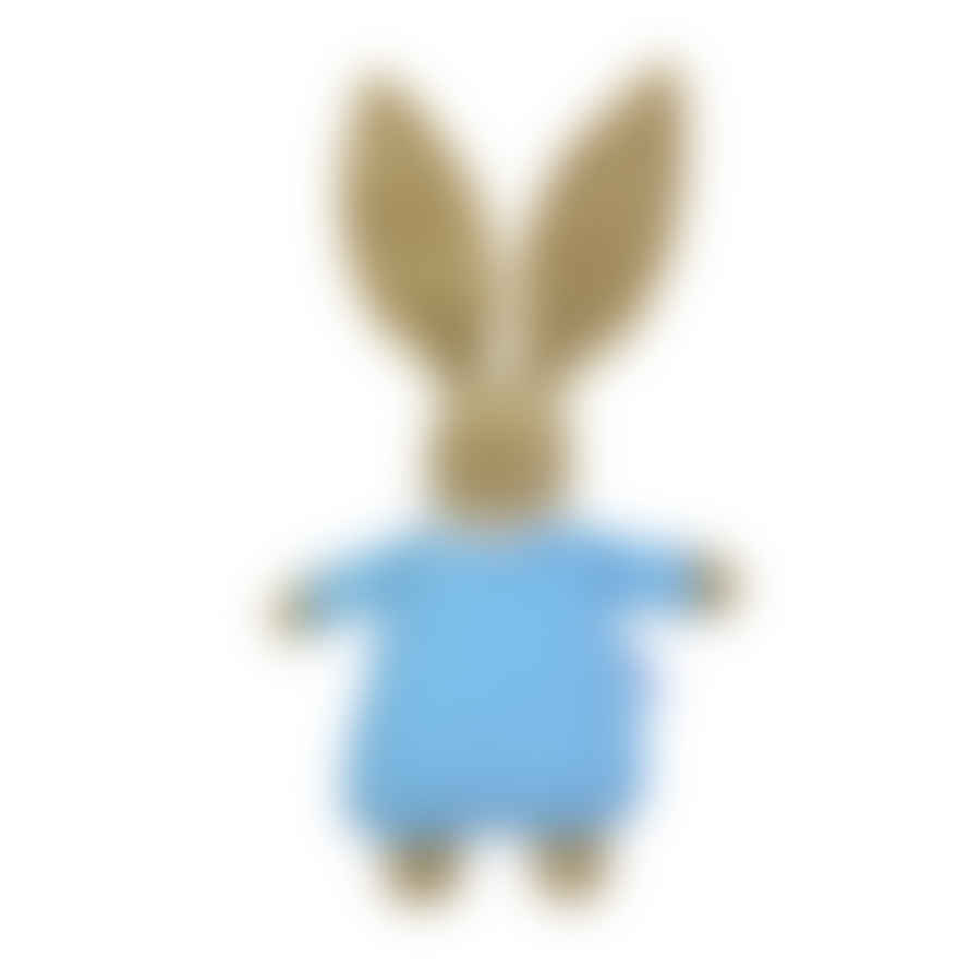 Trousselier Soft Bunny Fluffy with Rattle 20cm - Blue Sky Organic Cotton