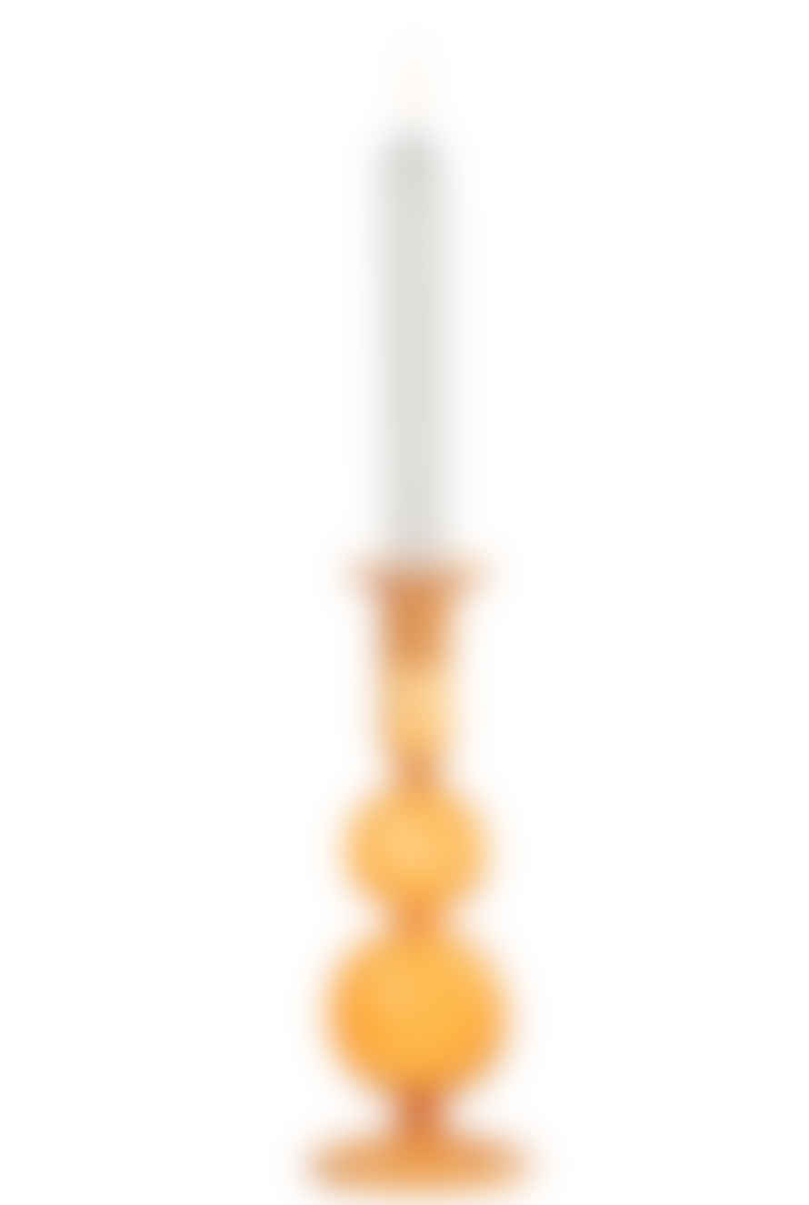 JLine Candle Holder 2 Orbs Glass Orange Large