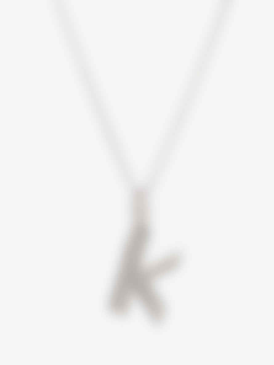 Rachel Jackson K Silver Initial Pendant Necklace