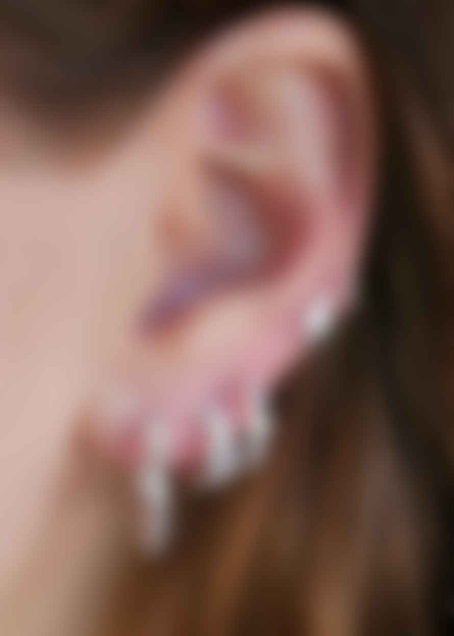 Enamel Copenhagen Lily Hoop Earrings - Silver
