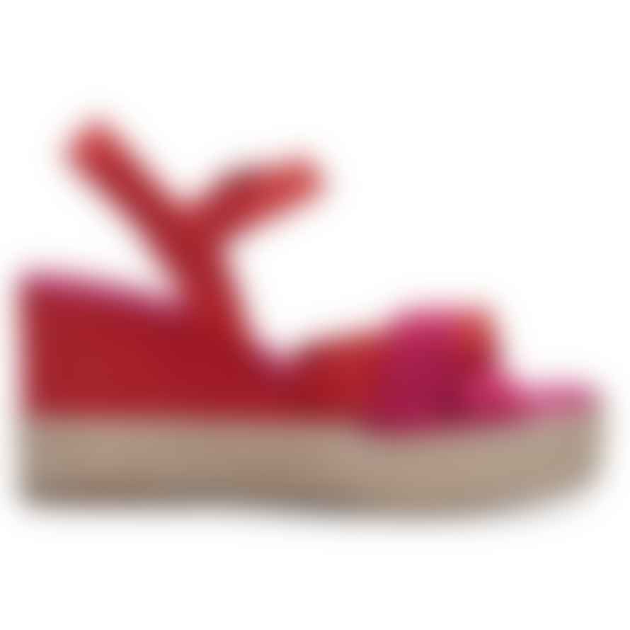 Tamaris Wedge Heeled Sandals In Flame Red