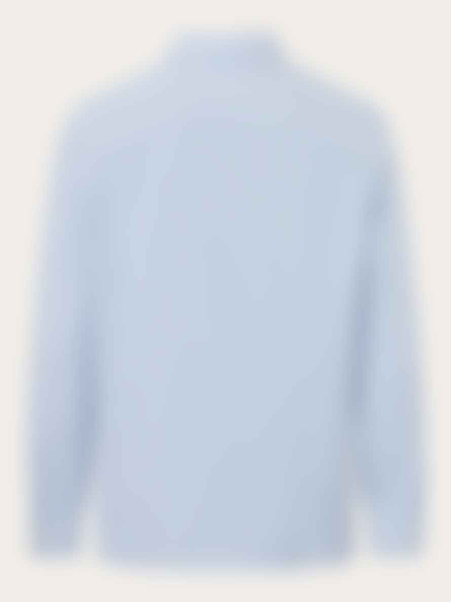 Knowledge Cotton Apparel  90879 Custom Tailored Owl Striped Oxford Shirt 1235 Lapis Blue