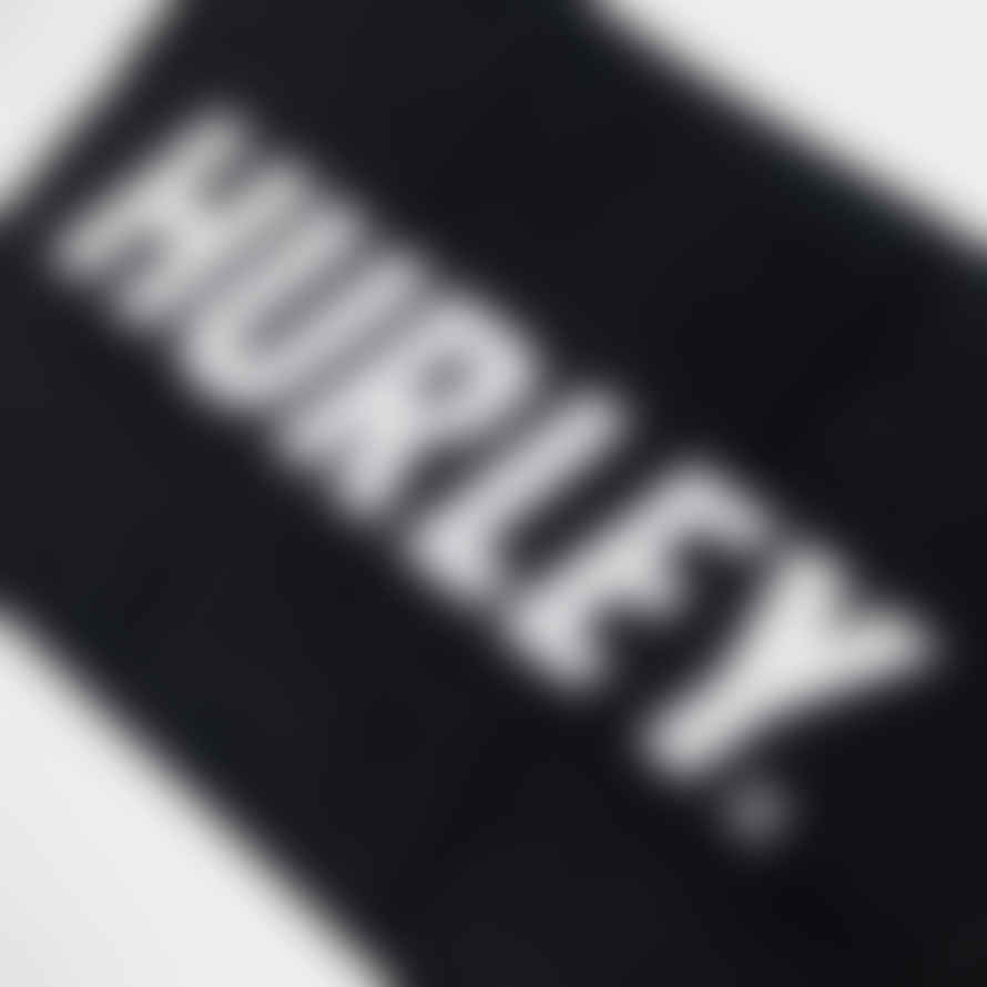 HURLEY Large Logo Stripe Towel in BLACK