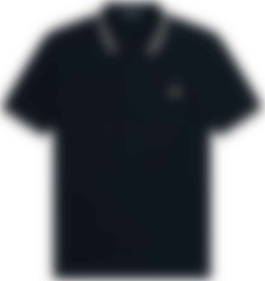 Fred Perry Slim Fit Twin Tipped Polo Navy/ Snow White / Mar Grass