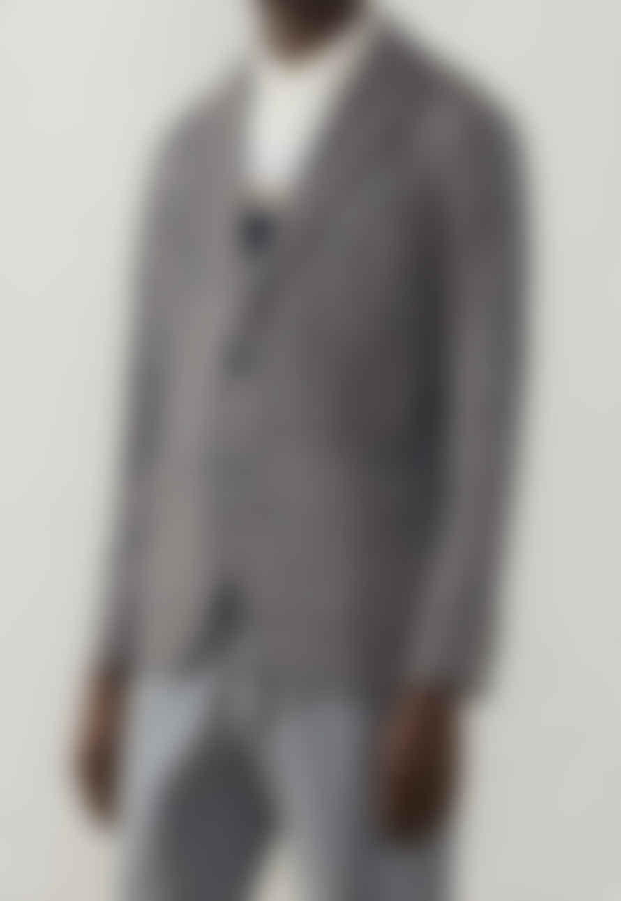 Circolo 1901 Armata Grey Lightweight Cotton Stretch Herringbone Jacket