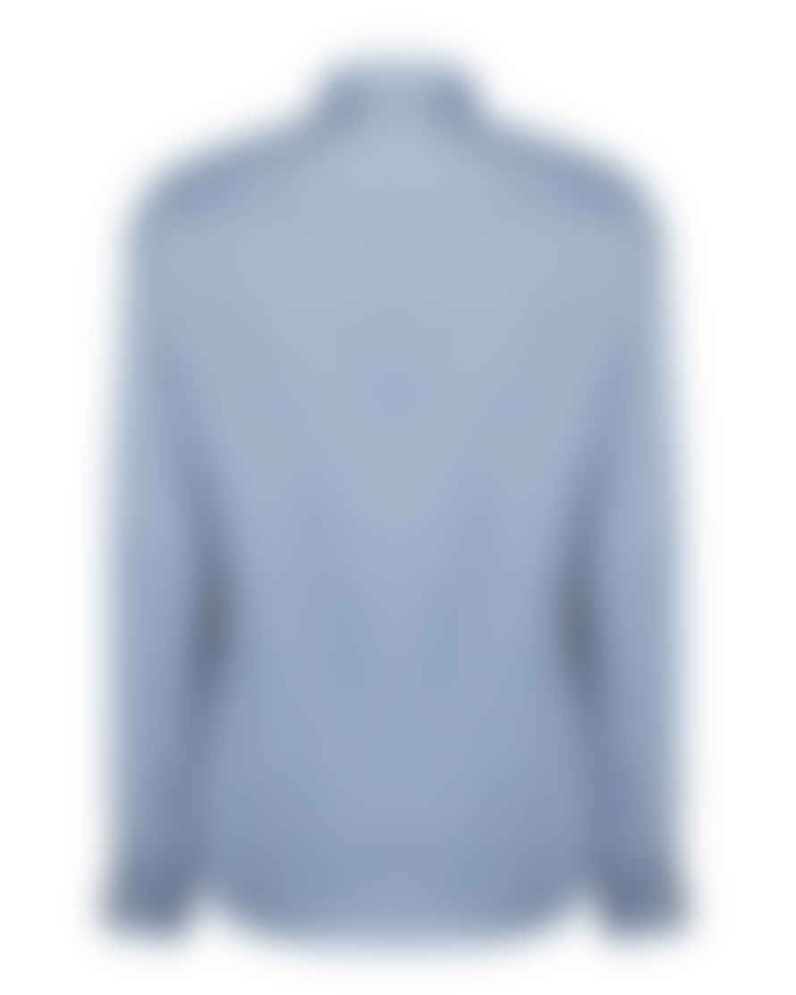 Hugo Boss Dark Blue Cotton and Linen Casual Fit Shirt