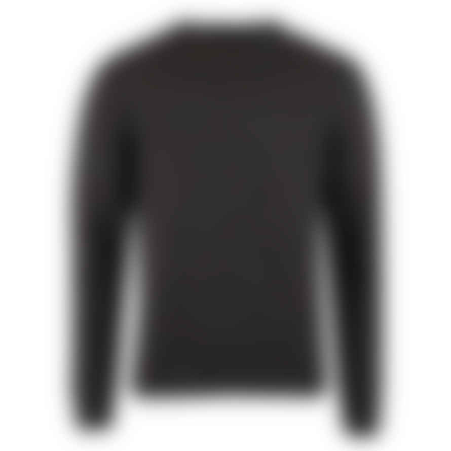 Stenstroms Dark Brown Merino Wool Heavy Knit Blend Crew Neck Sweater