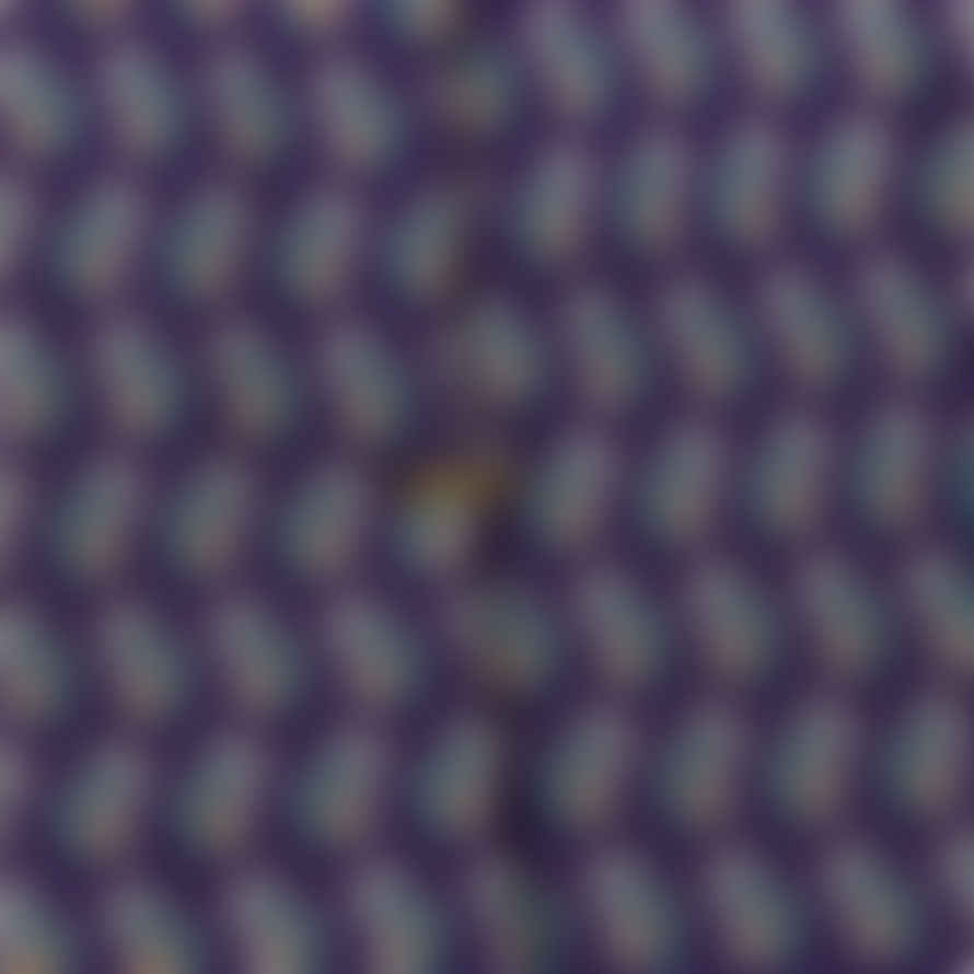 ETON Purple Silk Floral Print Tie
