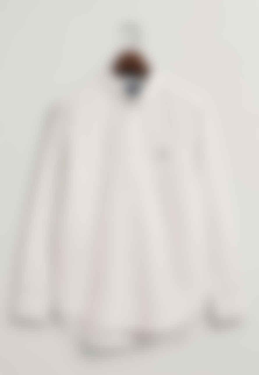 Gant Eggshell White Regular Fit Micro Printed Oxford Shirt 