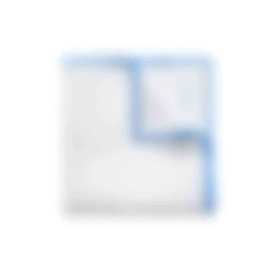 ETON White Linen Pocket Square with Light Blue Trim