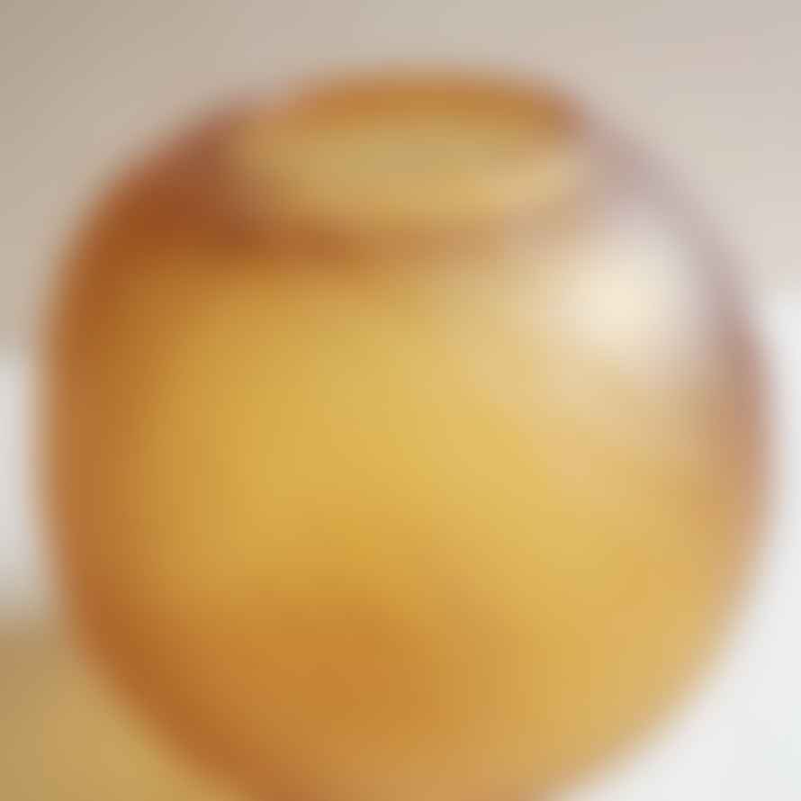 Hubsch Textured Vase Amber Round