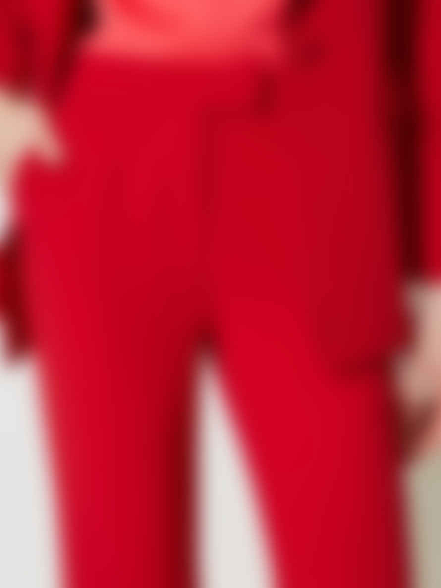 Twinset  Red Crepe Flared Trousers