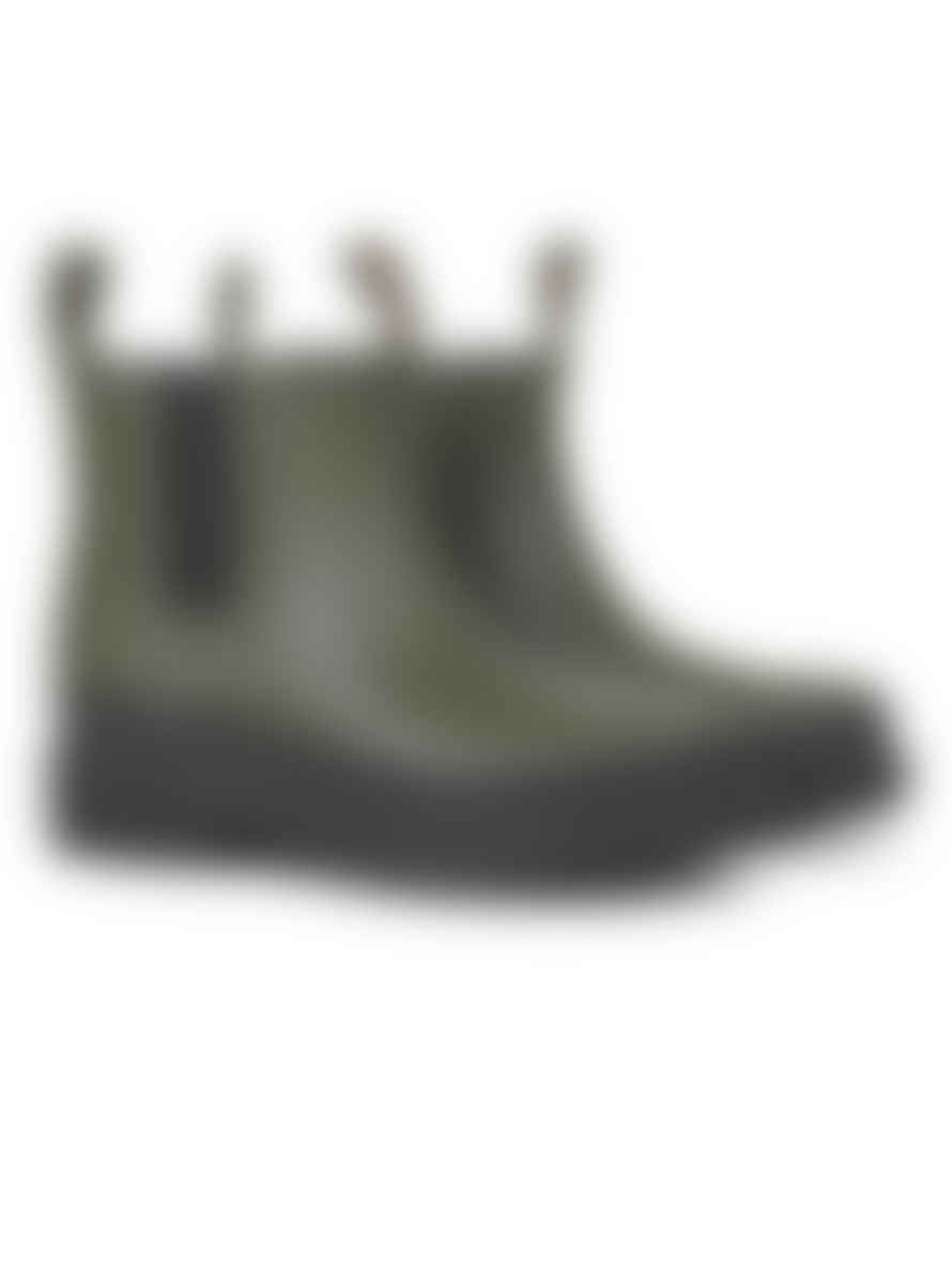 Ilse Jacobsen  Short Army Green Rubber Wellington Boots  