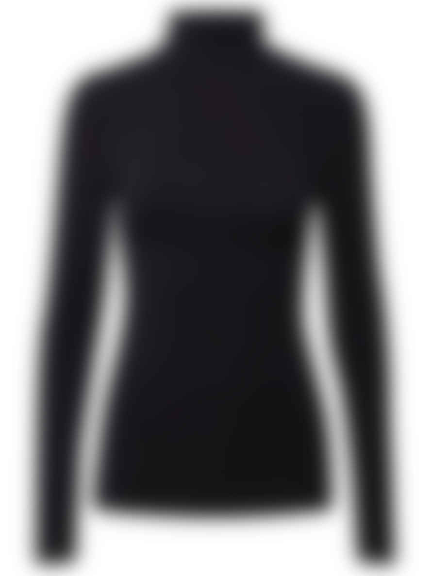 b.young Black Pamila Roll Neck Top