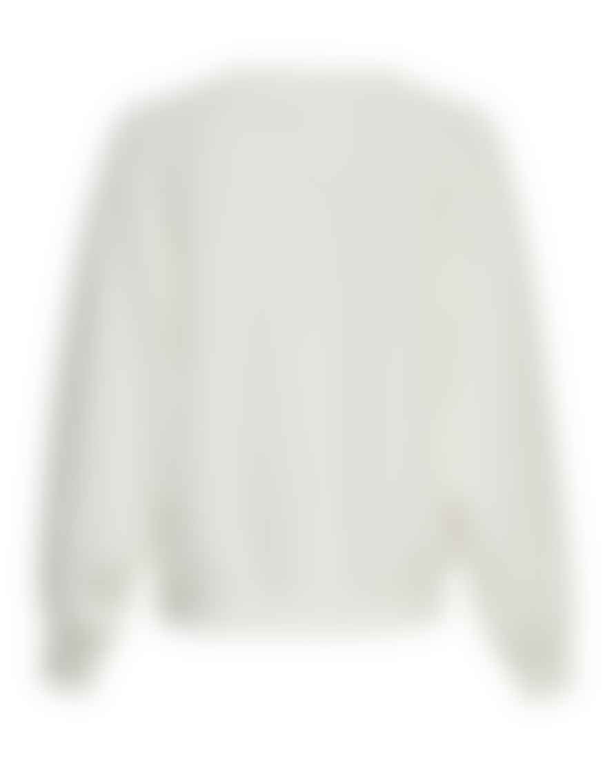 Moss Copenhagen White Nelina Ima Q Raglan V Neck Sweatshirt