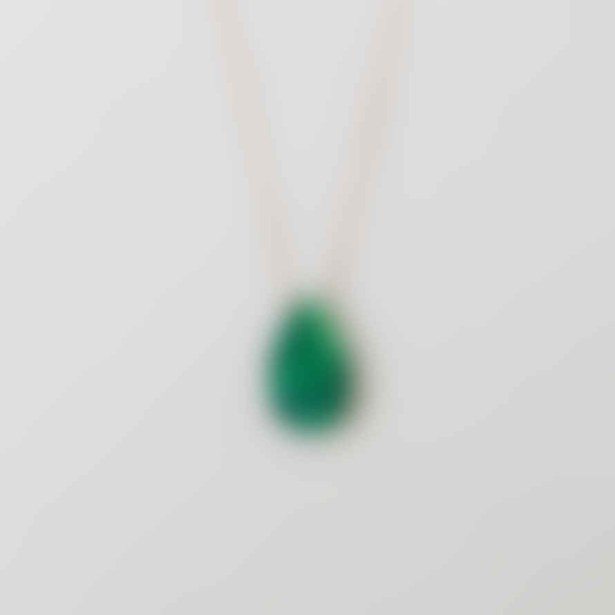 Wolf & Moon Emerald Raindrop Necklace