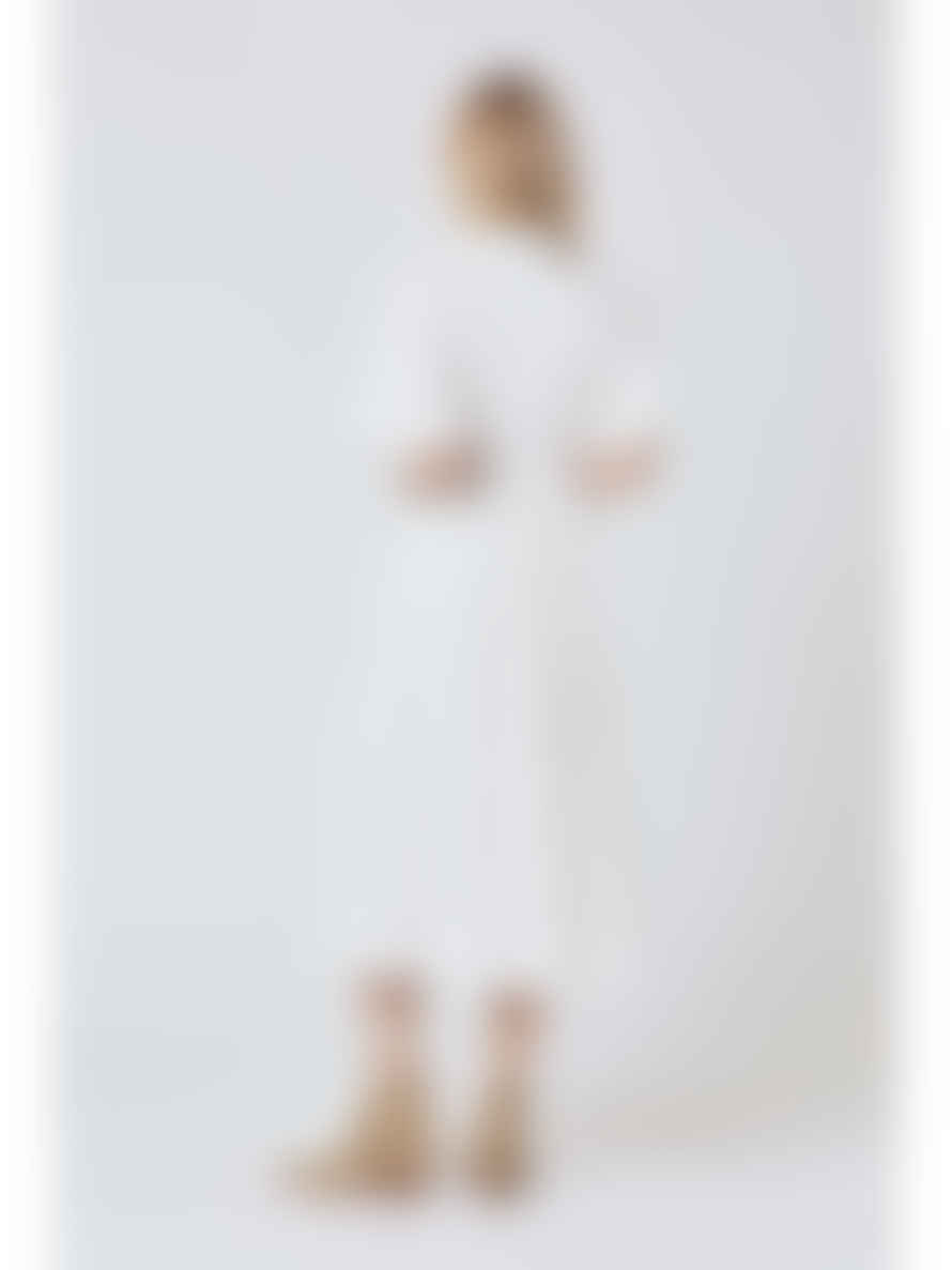 Berenice Rym Broderie Dress - White
