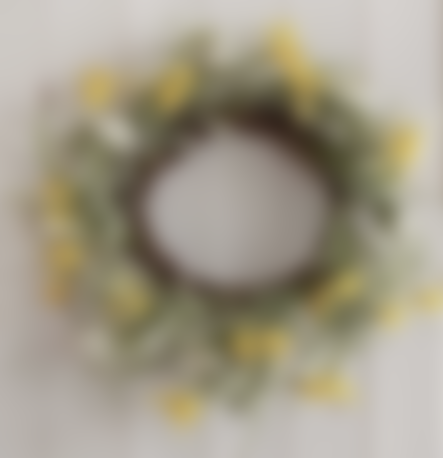 Ginger Ray Yellow Artificial Flower Foliage Spring Wreath