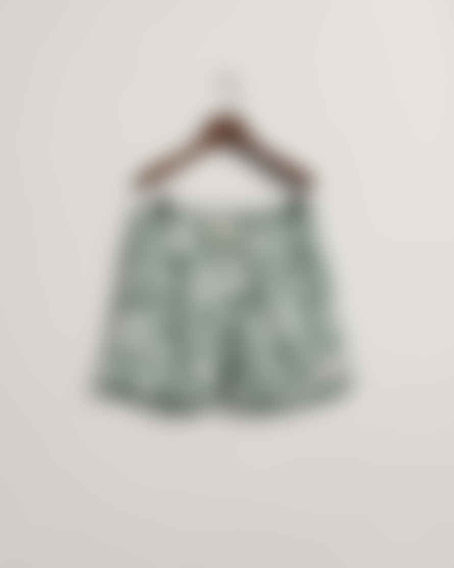 Gant - Classic Fit Tropical Leaves Print Swim Shorts In Kalamata Green 922316004 362