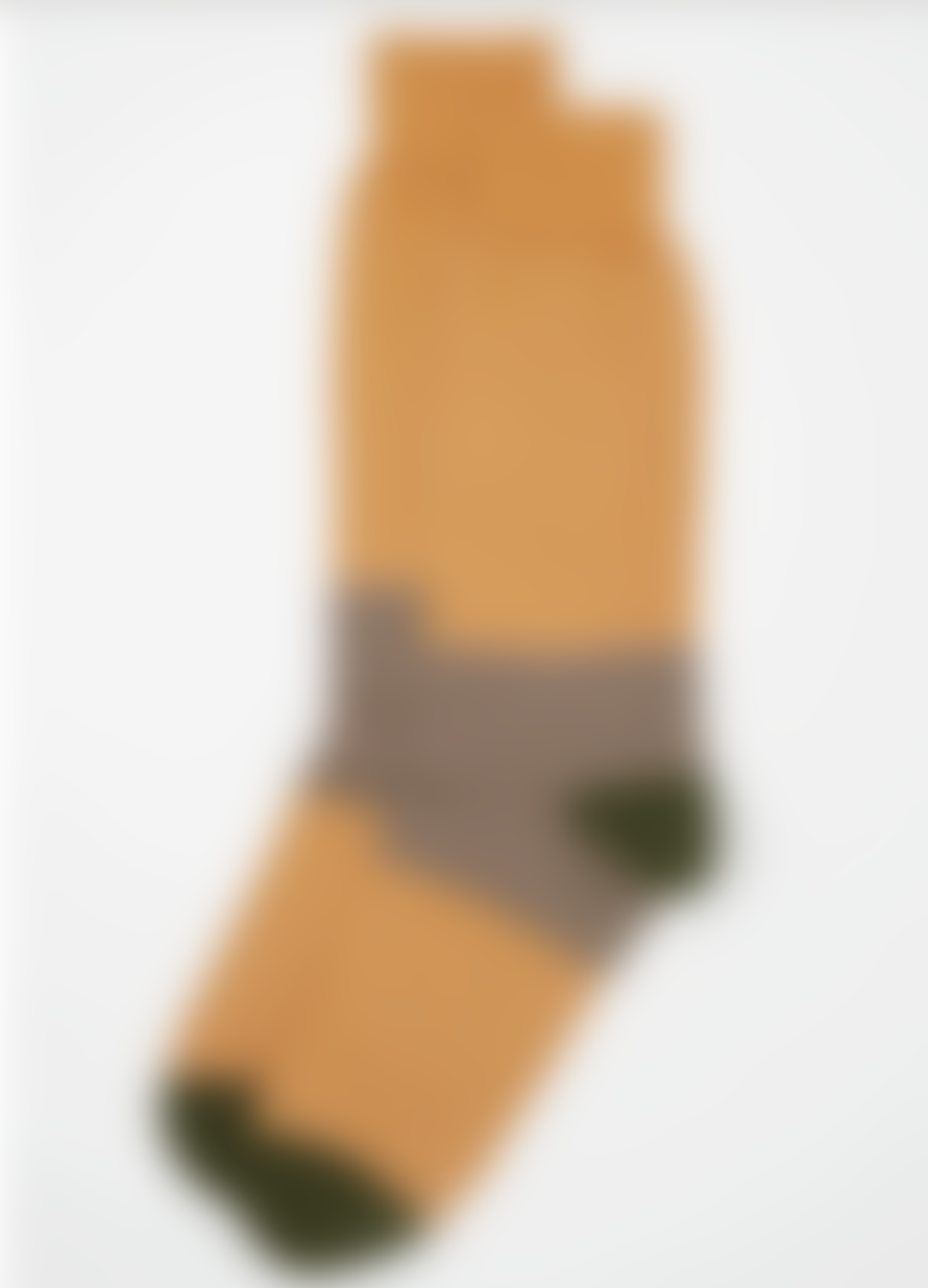 Peper Harow Mustard Oxford Stripe Socks