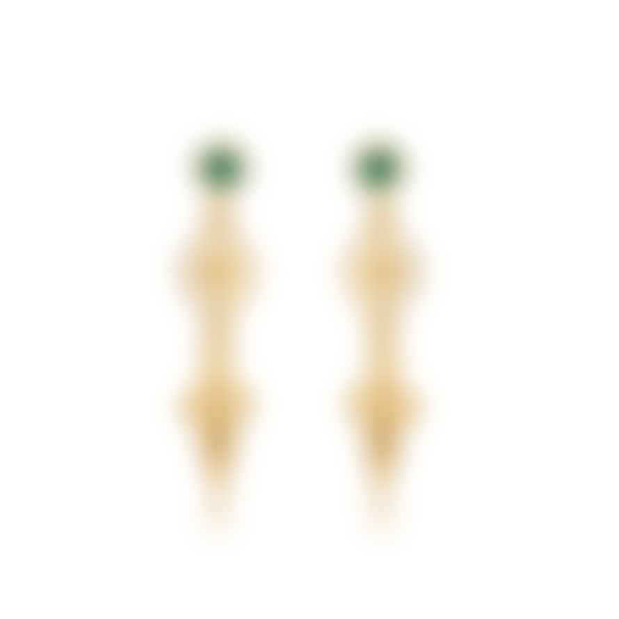 Azuni Green Onyx Dagger and Flower Earrings