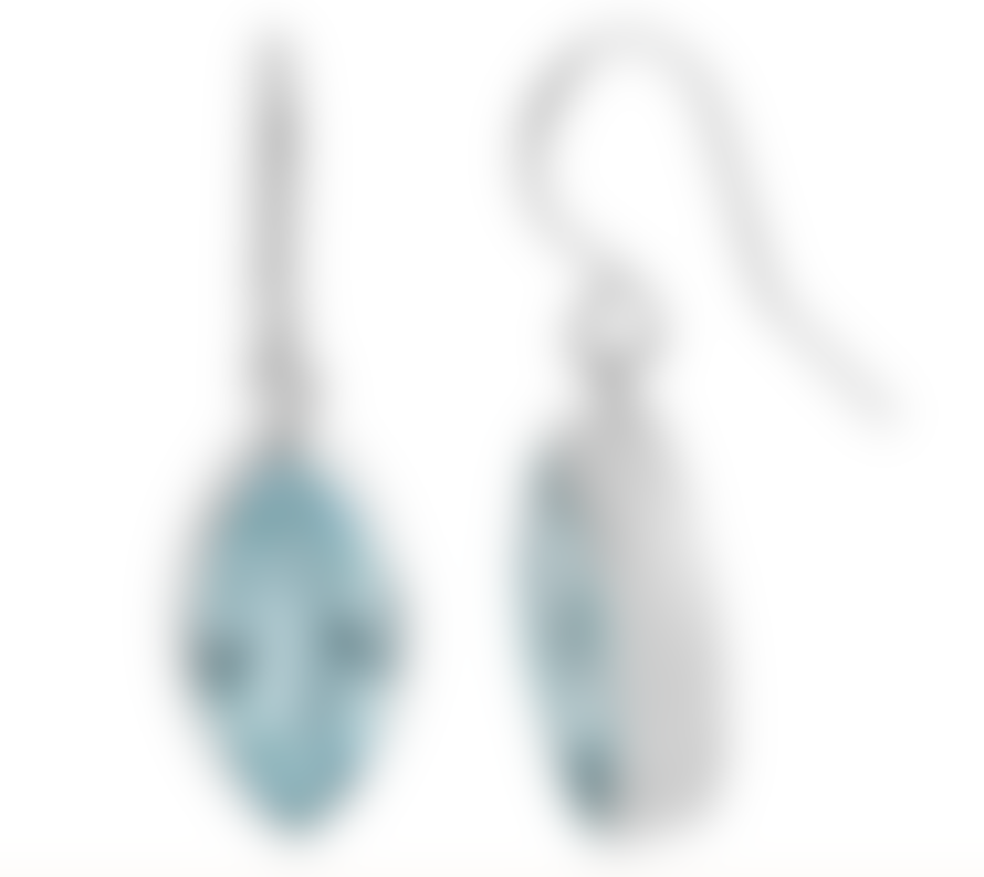 Pomegranate Blue Topaz Silver Marquise Earrings 