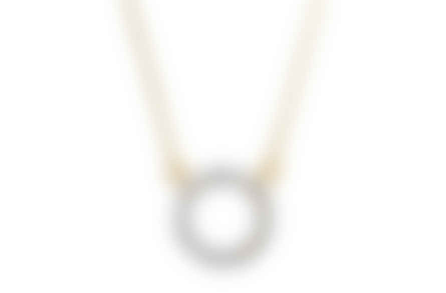 PureShore Gold with White Diamonds Eos Halo Necklace