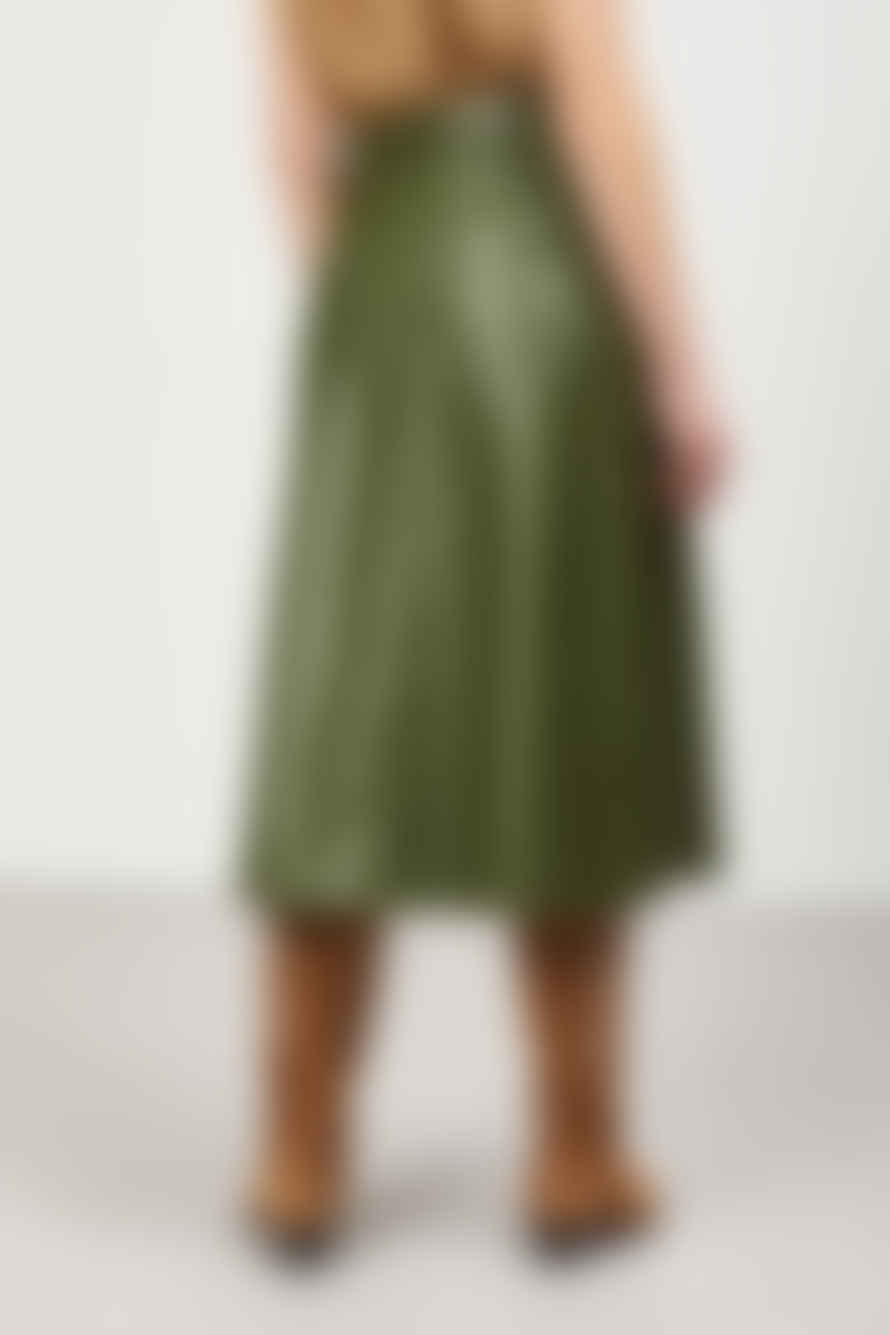 Ottod'Ame  Green Faux Leather Skirt